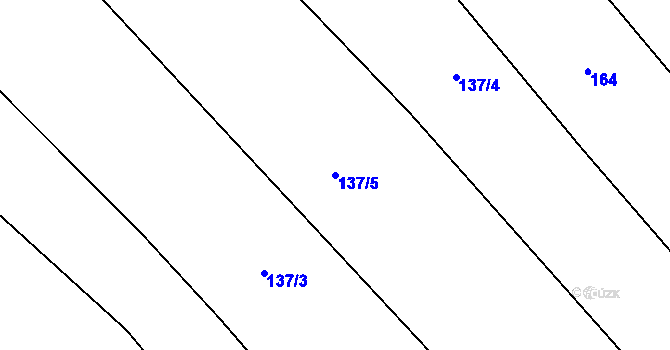 Parcela st. 137/5 v KÚ Nízká Lhota, Katastrální mapa