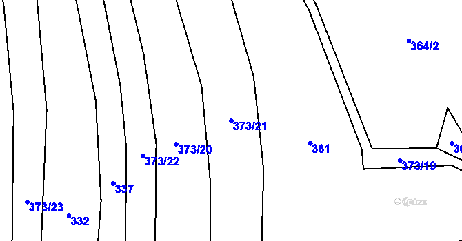 Parcela st. 373/21 v KÚ Nízká Lhota, Katastrální mapa