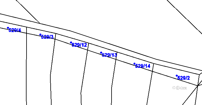 Parcela st. 529/13 v KÚ Nízká Lhota, Katastrální mapa