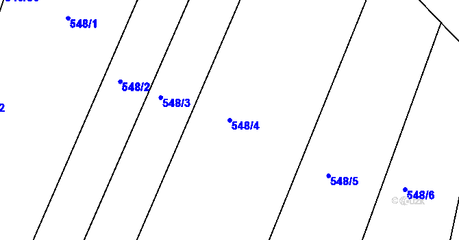 Parcela st. 548/4 v KÚ Jiříkov u Kamene, Katastrální mapa