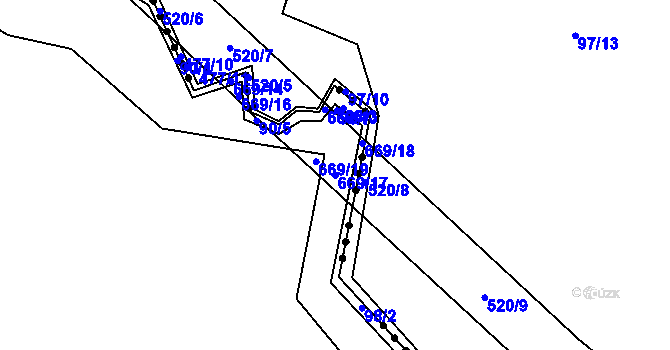 Parcela st. 669/17 v KÚ Jiříkov u Kamene, Katastrální mapa