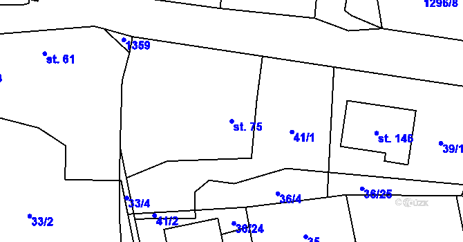 Parcela st. 75 v KÚ Kámen u Habrů, Katastrální mapa
