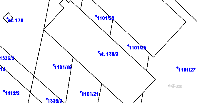 Parcela st. 138/3 v KÚ Kámen u Habrů, Katastrální mapa