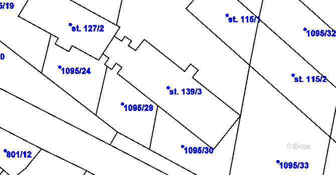 Parcela st. 139/3 v KÚ Kámen u Habrů, Katastrální mapa