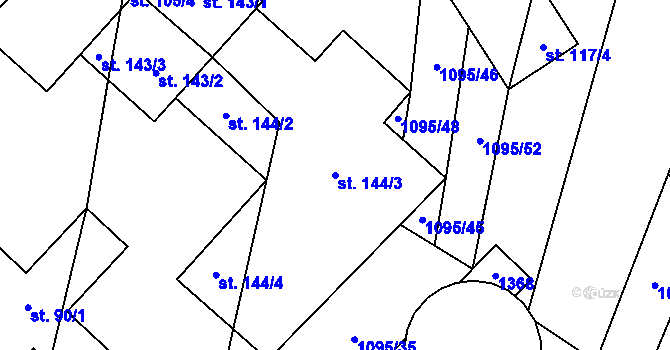Parcela st. 144/3 v KÚ Kámen u Habrů, Katastrální mapa