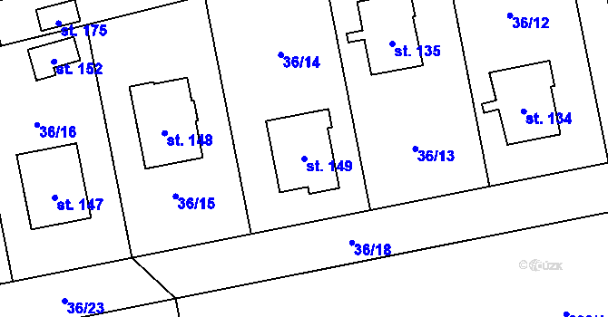 Parcela st. 149 v KÚ Kámen u Habrů, Katastrální mapa