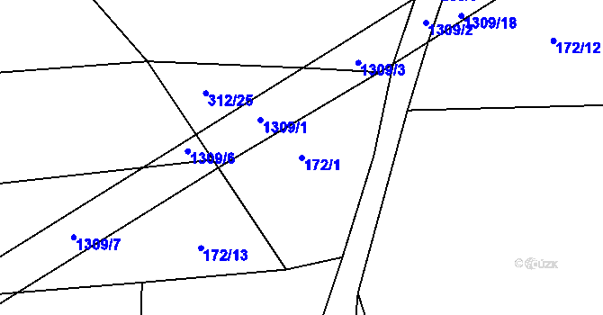 Parcela st. 172/1 v KÚ Kámen u Habrů, Katastrální mapa