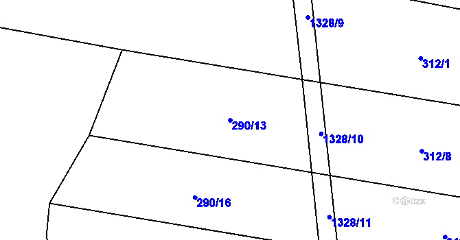 Parcela st. 290/13 v KÚ Kámen u Habrů, Katastrální mapa