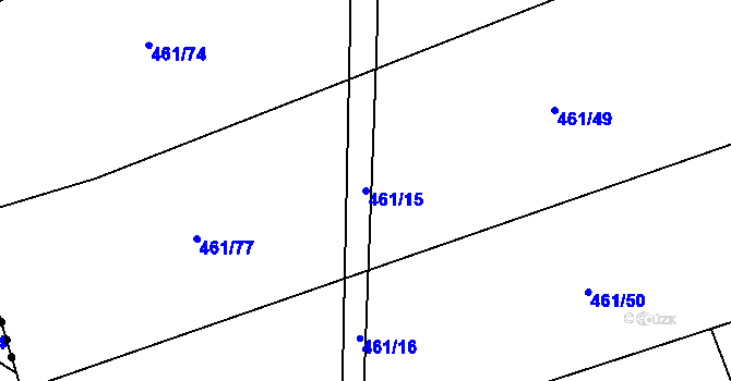 Parcela st. 461/15 v KÚ Kámen u Habrů, Katastrální mapa