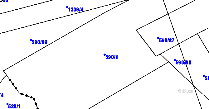 Parcela st. 590/1 v KÚ Kámen u Habrů, Katastrální mapa