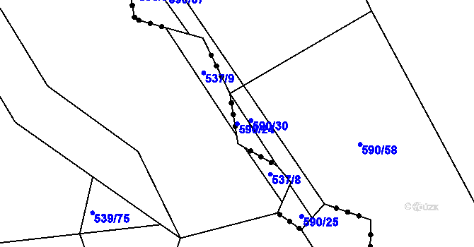 Parcela st. 590/24 v KÚ Kámen u Habrů, Katastrální mapa