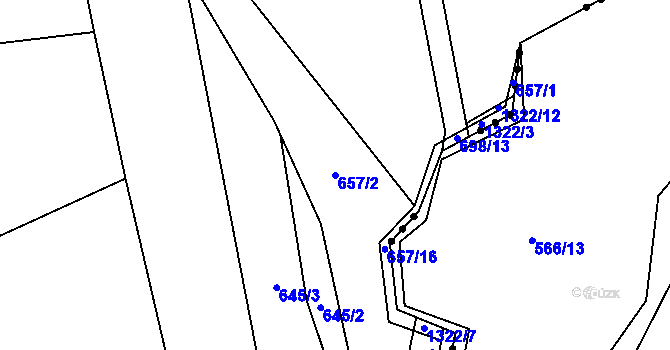 Parcela st. 657/2 v KÚ Kámen u Habrů, Katastrální mapa