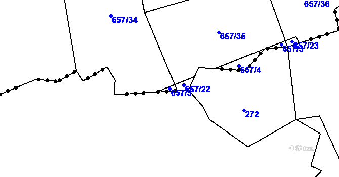 Parcela st. 657/5 v KÚ Kámen u Habrů, Katastrální mapa