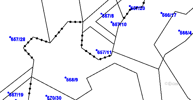 Parcela st. 657/11 v KÚ Kámen u Habrů, Katastrální mapa