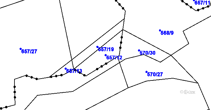 Parcela st. 657/12 v KÚ Kámen u Habrů, Katastrální mapa
