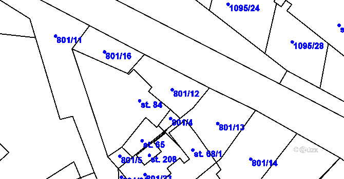Parcela st. 801/12 v KÚ Kámen u Habrů, Katastrální mapa