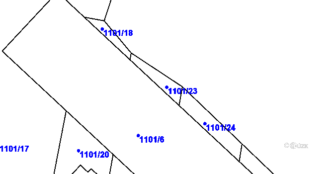 Parcela st. 1101/23 v KÚ Kámen u Habrů, Katastrální mapa