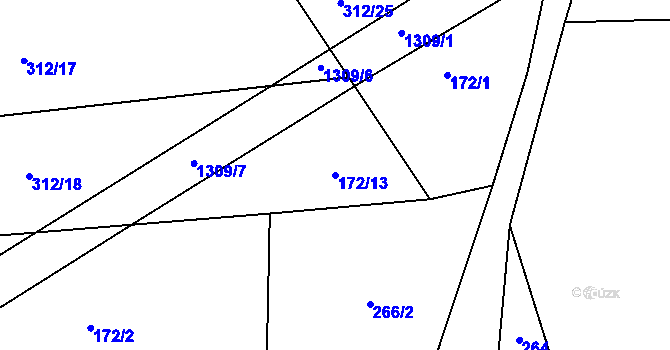 Parcela st. 172/13 v KÚ Kámen u Habrů, Katastrální mapa