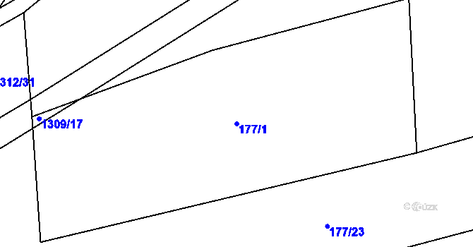 Parcela st. 177/1 v KÚ Kámen u Habrů, Katastrální mapa