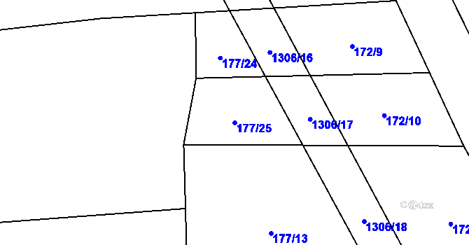 Parcela st. 177/25 v KÚ Kámen u Habrů, Katastrální mapa