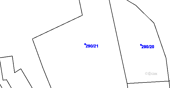 Parcela st. 290/21 v KÚ Kámen u Habrů, Katastrální mapa