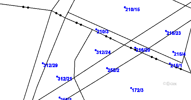 Parcela st. 312/24 v KÚ Kámen u Habrů, Katastrální mapa