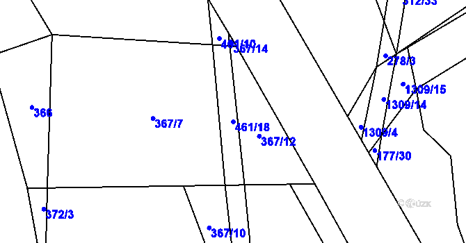 Parcela st. 461/18 v KÚ Kámen u Habrů, Katastrální mapa
