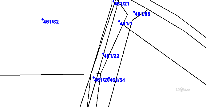 Parcela st. 461/22 v KÚ Kámen u Habrů, Katastrální mapa