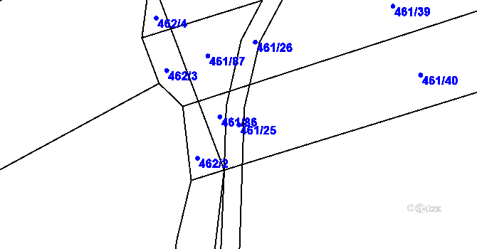 Parcela st. 461/25 v KÚ Kámen u Habrů, Katastrální mapa