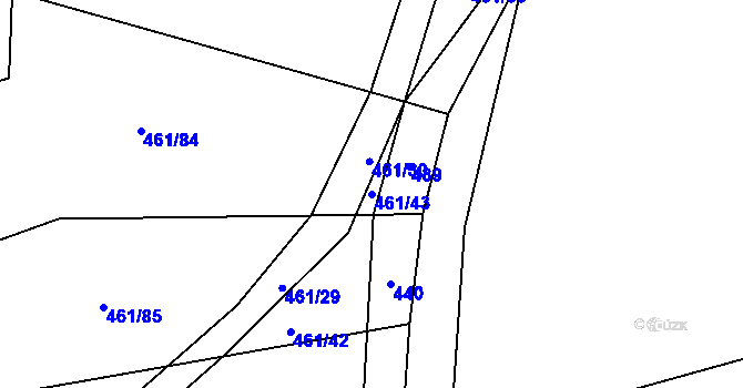 Parcela st. 461/43 v KÚ Kámen u Habrů, Katastrální mapa