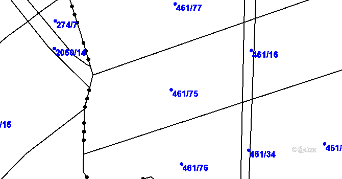 Parcela st. 461/75 v KÚ Kámen u Habrů, Katastrální mapa