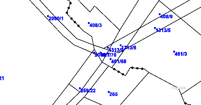 Parcela st. 461/78 v KÚ Kámen u Habrů, Katastrální mapa