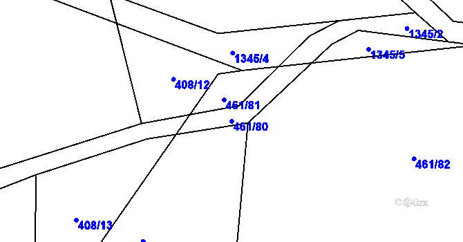 Parcela st. 461/80 v KÚ Kámen u Habrů, Katastrální mapa