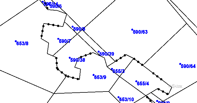 Parcela st. 590/39 v KÚ Kámen u Habrů, Katastrální mapa