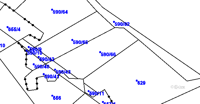 Parcela st. 590/66 v KÚ Kámen u Habrů, Katastrální mapa