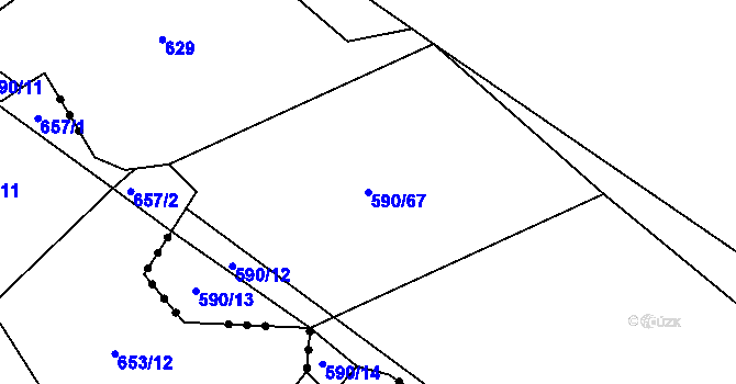 Parcela st. 590/67 v KÚ Kámen u Habrů, Katastrální mapa