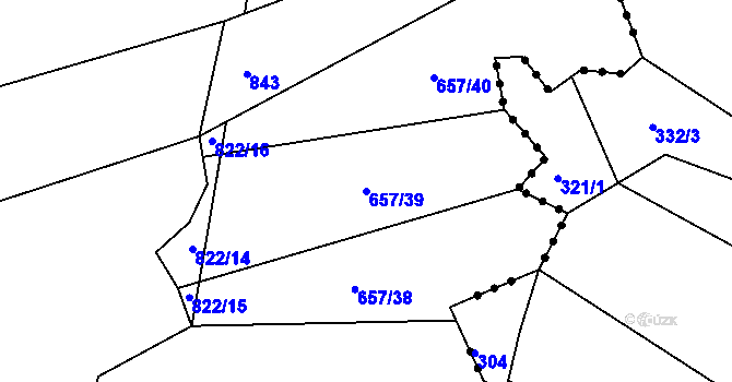 Parcela st. 657/39 v KÚ Kámen u Habrů, Katastrální mapa