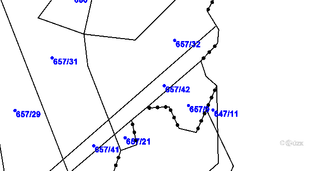 Parcela st. 657/42 v KÚ Kámen u Habrů, Katastrální mapa