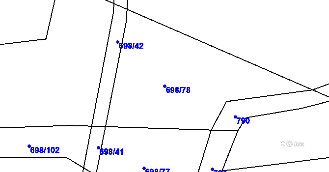 Parcela st. 698/78 v KÚ Kámen u Habrů, Katastrální mapa