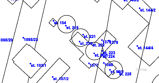 Parcela st. 220 v KÚ Kámen u Habrů, Katastrální mapa