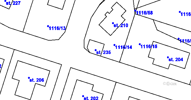 Parcela st. 235 v KÚ Kámen u Habrů, Katastrální mapa