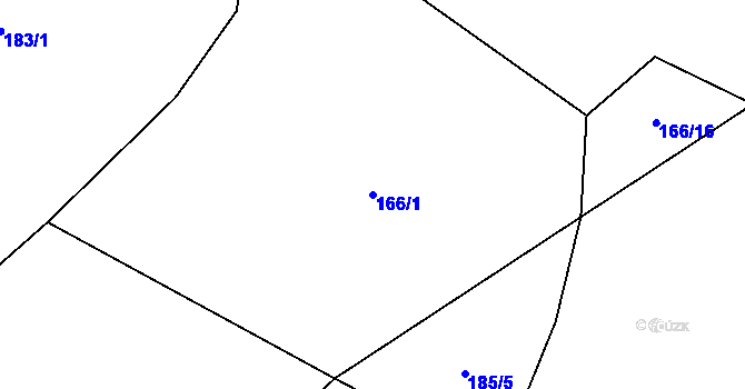 Parcela st. 166/1 v KÚ Proseč u Kamene, Katastrální mapa