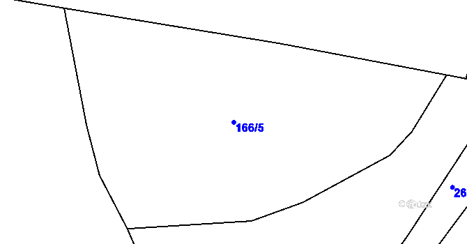 Parcela st. 166/5 v KÚ Proseč u Kamene, Katastrální mapa