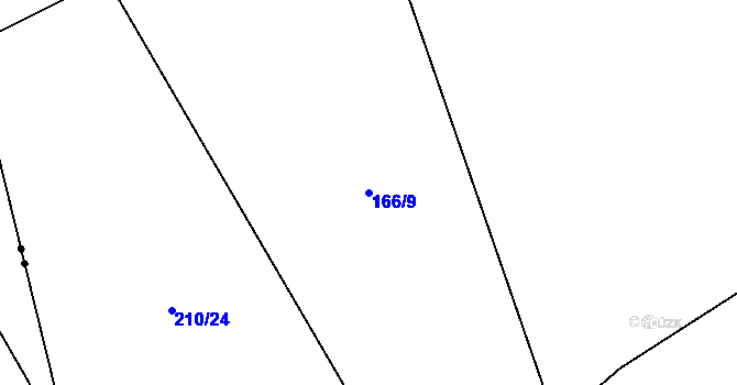 Parcela st. 166/9 v KÚ Proseč u Kamene, Katastrální mapa
