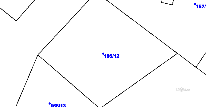 Parcela st. 166/12 v KÚ Proseč u Kamene, Katastrální mapa