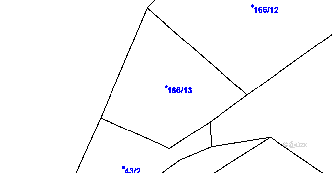 Parcela st. 166/13 v KÚ Proseč u Kamene, Katastrální mapa
