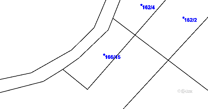 Parcela st. 166/15 v KÚ Proseč u Kamene, Katastrální mapa