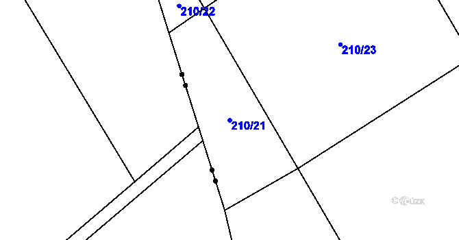 Parcela st. 210/21 v KÚ Proseč u Kamene, Katastrální mapa