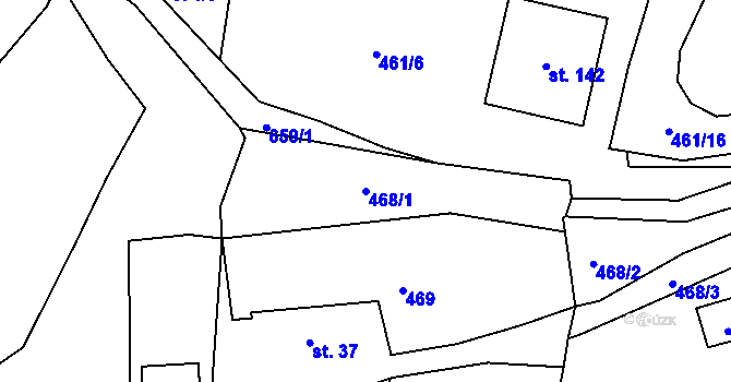 Parcela st. 468/1 v KÚ Kamenec u Radnic, Katastrální mapa