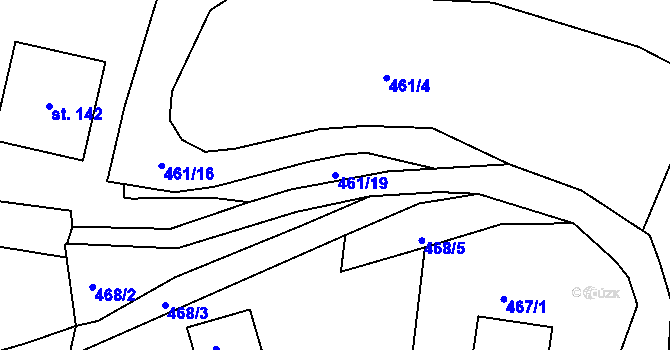 Parcela st. 461/19 v KÚ Kamenec u Radnic, Katastrální mapa